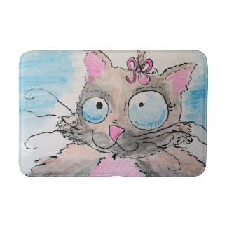 Badematte, Fett Girly Kitty Wasserfarbe Badematte