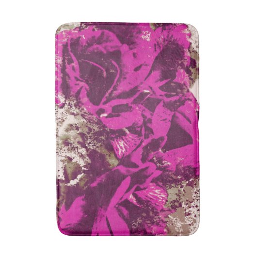Badematte Lila Rose Wasserfarbe (Vorderseite Vertikal)