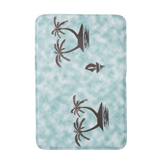 Badematte - Tropische Inseln und Boote (Vorderseite Vertikal)