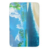 Badematte/tropischer Strand mit Palmen Badematte (Vorderseite Vertikal)