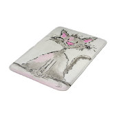 Badematte, Wasserfarbenkatze Badematte (Schrägansicht)