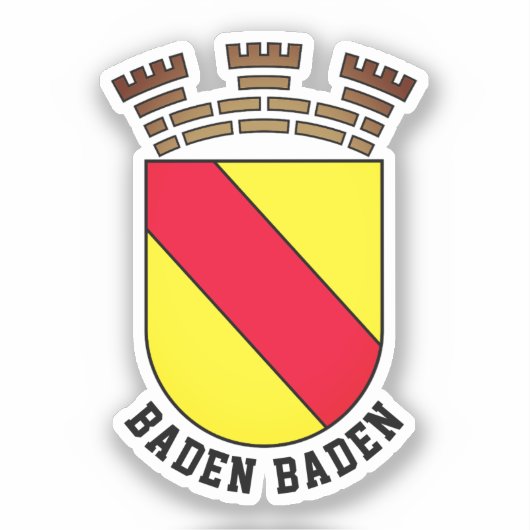 Baden-Baden-Wappen - DEUTSCHLAND Aufkleber (Vorderseite)