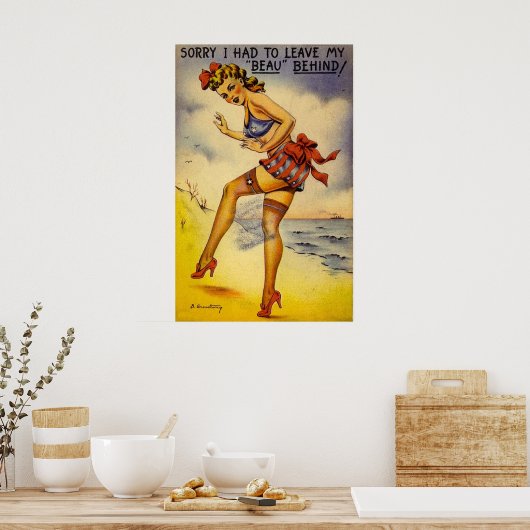 Baden Beauty Funny Poster der 40er Jahre (Küche)