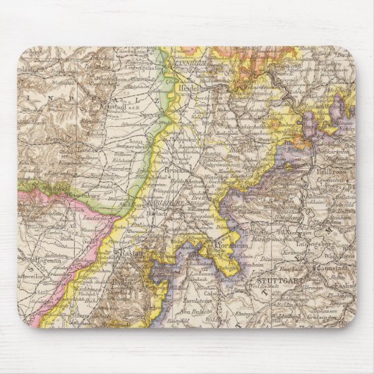 Baden-Deutschland-Atlas-Karte Mousepad (Vorne)
