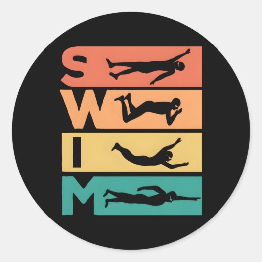 Baden für die Badegäste Runder Aufkleber (Vorderseite)