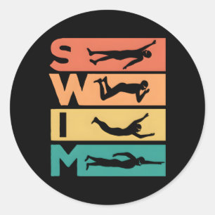 Baden für die Badegäste Runder Aufkleber