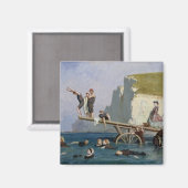 Baden in Etretat Magnet (Vorderseite/Rückseite)