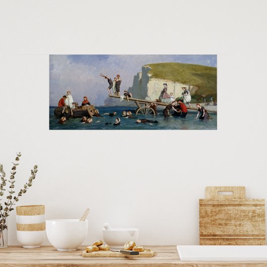 Baden in Etretat Poster (Küche)