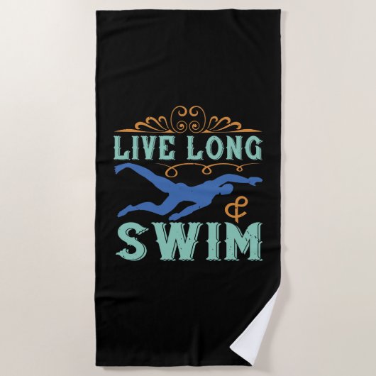 Baden - Lang leben & schwimmen Strandtuch (Vorderseite)