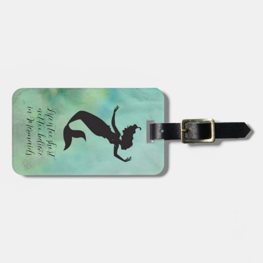 Baden Meerjungfrau Silhouette - Fantasiekunst Gepäckanhänger (Vorderseite horizontal)