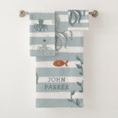 Baden Octopus Handtuchhandtuch Set mit Namen (Insitu)