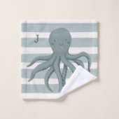 Baden Octopus Handtuchhandtuch Set mit Namen (Waschlappen)