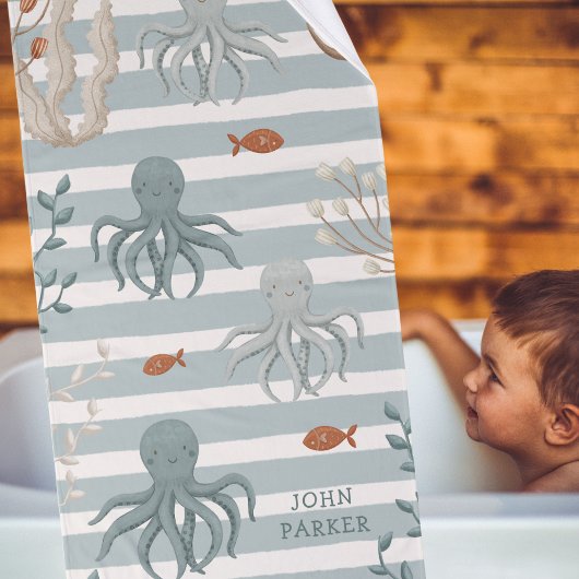 Baden Octopus Handtuchhandtuch Set mit Namen