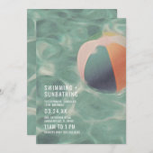 Baden und Sonnenbaden Einladung (Vorne/Hinten)