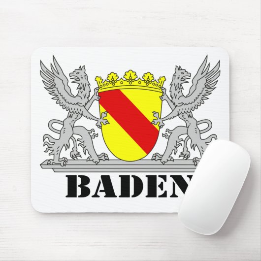 Baden Wappen mit Schrift Baden Mousepad (Mit Mouse)