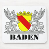Baden Wappen mit Schrift Baden Mousepad (Vorne)