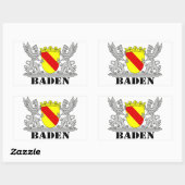 Baden Wappen mit Schrift Baden Rechteckiger Aufkleber (Blatt)