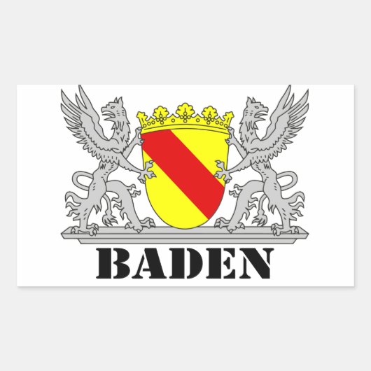 Baden Wappen mit Schrift Baden Rechteckiger Aufkleber (Vorderseite)