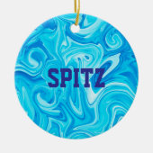 Baden Wassersport Blauer Name Kunst Keramik Ornament (Vorne)