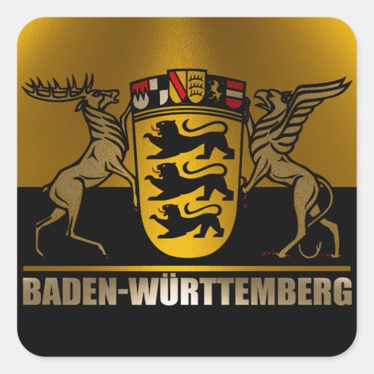 Baden-Württemberg Quadratischer Aufkleber (Vorderseite)
