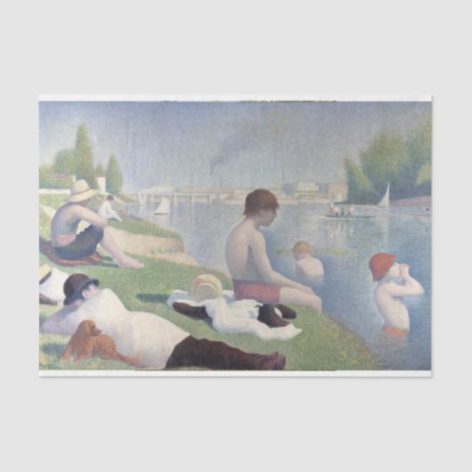 Badende Bathers Seurat Siedenpapier Decoupage Seidenpapier (Vorderseite)