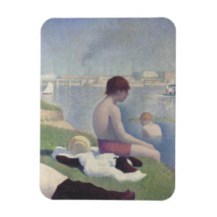 Badende bei Asnières von Georges Pierre Seurat Magnet