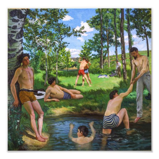 Badende | Frédéric Bazille | Fotodruck (Vorne)