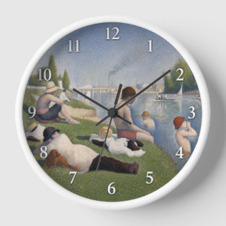 Badende in Asnières Uhr