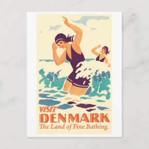 Badende Mädchen in Dänemark Postkarte