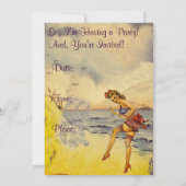 Badende Schönheit Schöne Party Einladung der 40er  (Rückseite)