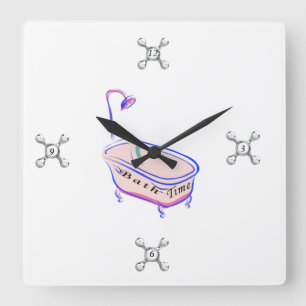 Badenzeit Quadratische Wanduhr