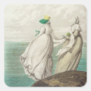 Badeort, aus der "Galerie der Mode", 1797 (co Quadratischer Aufkleber