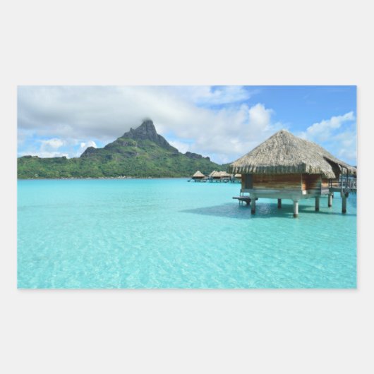 Badeort Bora Bora Rechteckiger Aufkleber (Vorderseite)