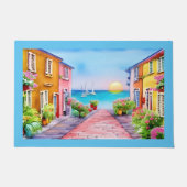 Badeort Sunset Watercolor Fußmatte (Vorderseite)