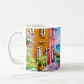 Badeort Sunset Watercolor Kaffeetasse (Links)