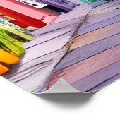 Badeort Sunset Watercolor Poster (Ecke)
