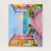 Badeort Sunset Watercolor Puzzle (Vertikal)