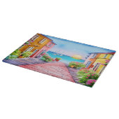 Badeort Sunset Watercolor Schneidebrett (Ecke)