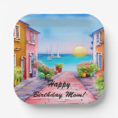 Badeort Wasserfarbe Custom Party Teller (Vorderseite)