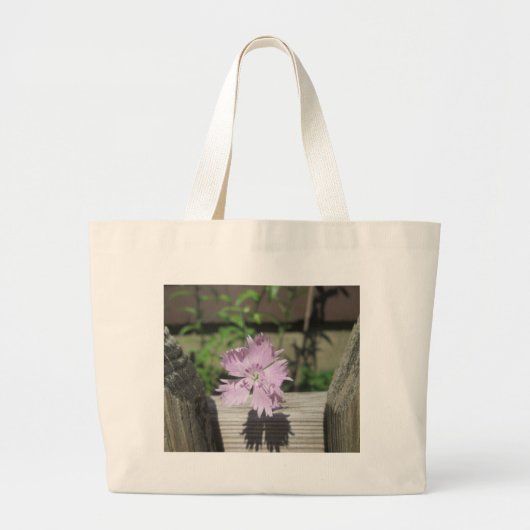 Bäder Pink Dianthus auf Zaun Jumbo Stoffbeutel (Vorne)