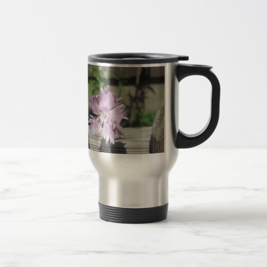 Bäder Pink Dianthus auf Zaun Reisebecher (Rechts)