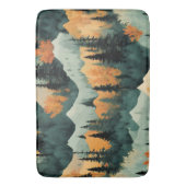 Bädermatte und Bäume grün und orange Badematte (Vorderseite Vertikal)