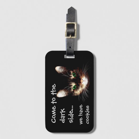 Badesachen - "Dunkle Seite hat Cookies" Gepäckanhänger (Vorderseite Vertikal)