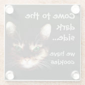 Badesachen - "Dunkle Seite hat Cookies" Glasuntersetzer (Rückseite)