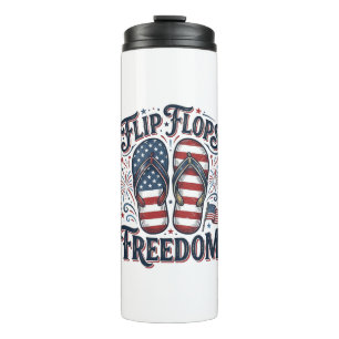 Badeschlappen Freiheit Patriotisches Sommer-Shirt Thermosbecher