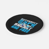 Badespass für Schwimmer Pappteller (Schrägansicht)