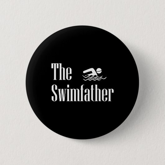 Badespass Vater Schwimmer Leben Väter Tag Button (Vorderseite)