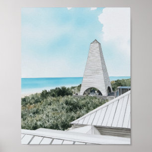 Badestrand 30A Florida Wasserfarbe Poster