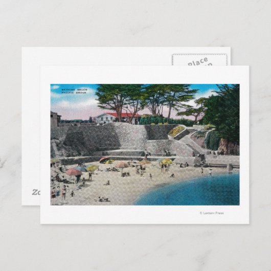 Badestrand am Pazifikraum Postkarte (Vorne/Hinten)