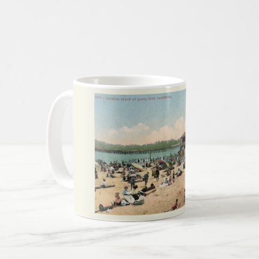 Badestrand, Santa Cruz - Vintager Stil Kaffeetasse (Vorderseite Links)